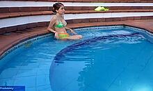 Innocent chica enjoys pool time with stepbrother in wild fun