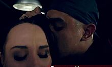 Feeling the intense domination as teen slave worships feet with aidra fox