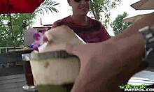 Asian beauty handles two partners at once