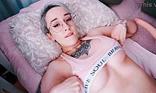 Cute teen tittyfucks with fuckmachine