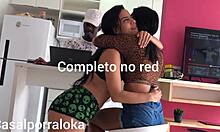 Naughty Wife Teases Husband In Kitchen While Distracted Friend Flirts With Him