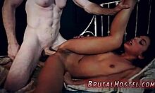 Hot teen in bathroom for interracial masturbation session