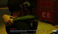 Sex scene in animated game, naked cowgirl after Woods in anime game