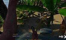 Sex scene in animated game, naked cowgirl after Woods in anime game