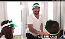 Teen swaps partners during poker night fuck