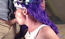 slut in sully costume gets face fucked