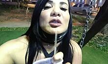 Brazilian amateur dragged dick to car for anal