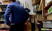 skinny shoplifter gets punished by mall cop 😈