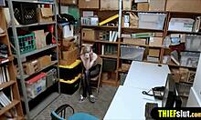 skinny shoplifter gets punished by mall cop 😈