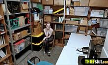 skinny shoplifter gets punished by mall cop 😈