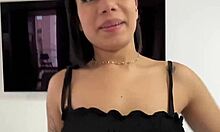 Petite teen latina gives pov blowjob and rimming