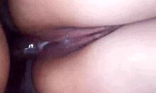 he fills her ass with cum while holding legs on shoulders