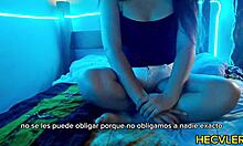 Latina teen interrupts stream, strips naked!