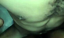 Ebony Amateur Mama in Missionary Pose with Ass Focus