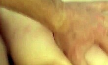 This amateur babe gets a huge load dumped on her ass at home