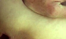 This amateur babe gets a huge load dumped on her ass at home