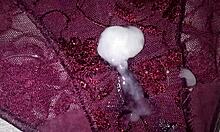 Me Masturbating With My Best Friend's Used Lace Panties Hanging Around