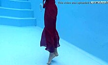 Skinny Hermione Ganger, tiny pornstar, gets wet by poolside