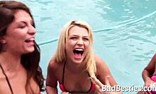 Attractive teen attends college party with friends