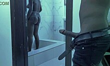 my step uncle didn’t know i caught him peeping while i bathed, touching his huge cock