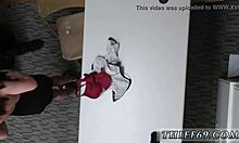 Petite teen 18+ bound in office rope