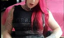 She pleasures herself alone at home