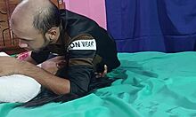 Indian wife enjoys threesome adventure riding big black cock and blowjob