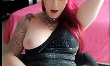 She pleasures herself alone at home