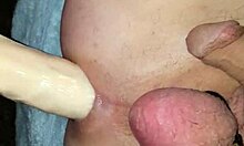 Gay Guy Fucking Big Dildo in Nature