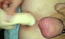 Gay Guy Fucking Big Dildo in Nature