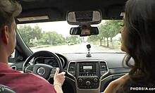 busty nicole sage is so eager to suck that monster cock with her boyfriend in a hot bisexual threesome