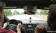 busty nicole sage is so eager to suck that monster cock with her boyfriend in a hot bisexual threesome