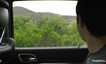 busty nicole sage is so eager to suck that monster cock with her boyfriend in a hot bisexual threesome