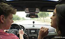 busty nicole sage is so eager to suck that monster cock with her boyfriend in a hot bisexual threesome