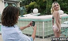 girlfriend asks for selfie, leads to intense outdoor creampie!