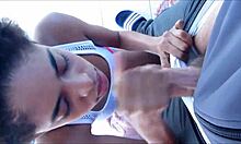 young black teen savoring cum outdoors