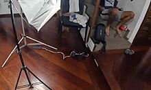 Blonde liberal gets bareback behind the cameras in Ted's mansion!