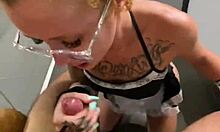 naughty teen 18+ maid sucking my dick while doing laundry 😏