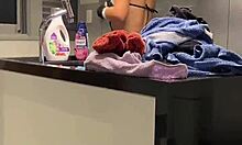 naughty teen 18+ maid sucking my dick while doing laundry 😏