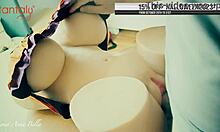 Britney in lingerie takes big cock cumshot on tight pussy