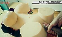 Britney in lingerie takes big cock cumshot on tight pussy