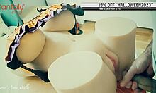 Britney in lingerie takes big cock cumshot on tight pussy