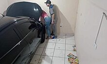 The boss and client couldn't resist their urges in the mechanic's workshop