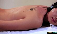 Horny babe gives handjob and blowjob during massage