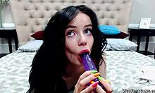 slim teen camgirl plays solo