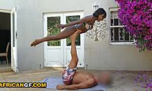 cute black college bunny rides big cock in her wet pussy