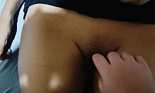 Feeling so hot while cum drips on teen's belly