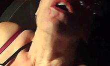 Amateur milf cums outdoors in stockings on halloween