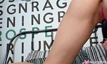 Solo blonde girl Iris Kiss Kiss rubs her shaved pussy with a sex toy in 4K, naked and masturbating erotically