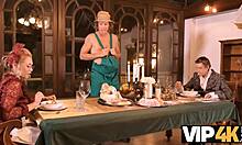 VIP4K! Upper class cuck gets wild in garden with stockings